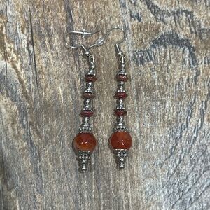 Custom Made Stainless Steel & Quartz Earrings